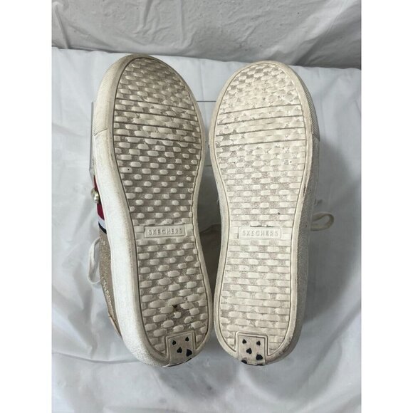 Sketchers Memory Foam Gold with Blk/Wht/Red Stripes with White Gems size 8 - Picture 8 of 12